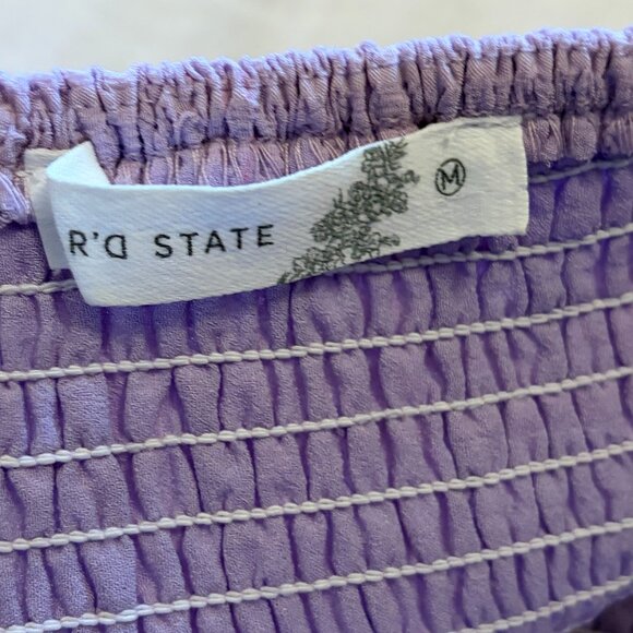 Altar'd State Magnolia Midi Dress purple puff sleeves medium EUC - Picture 6 of 8